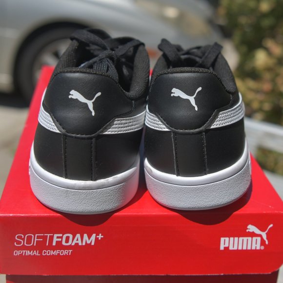 Puma Smash V2 Men's Leather Sneaker BLACK - Picture 6 of 7